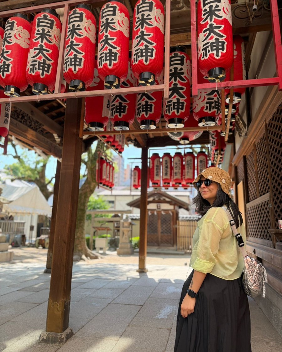 Gaby durante su viaje por Japón